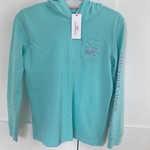 Vineyard Vines Girls LS Hoodie T Foil Whale. (14)
